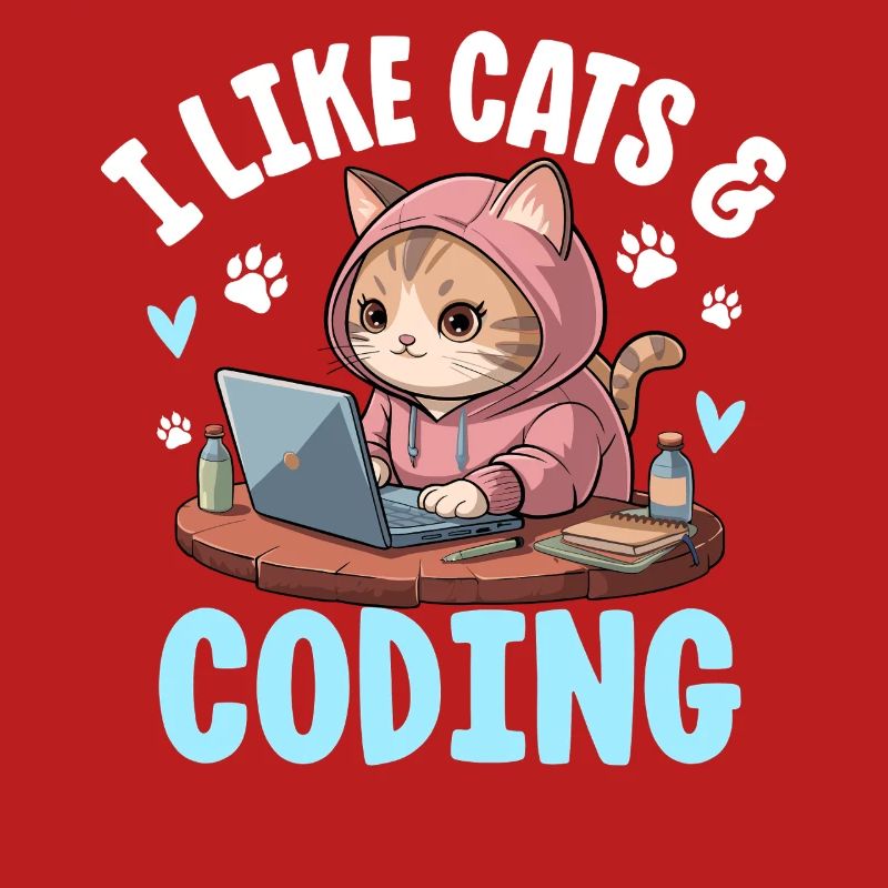 J’aime les chats et le design de nerd du codage