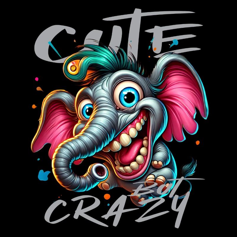 Cute but Crazy Elephant Comic Style