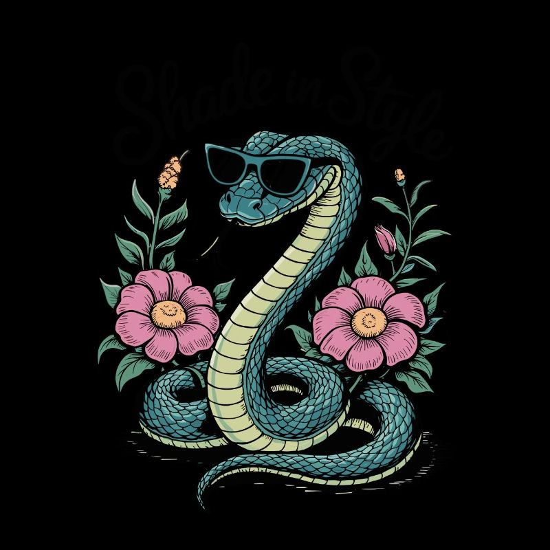 Ombre dans le style du serpent avec des fleurs