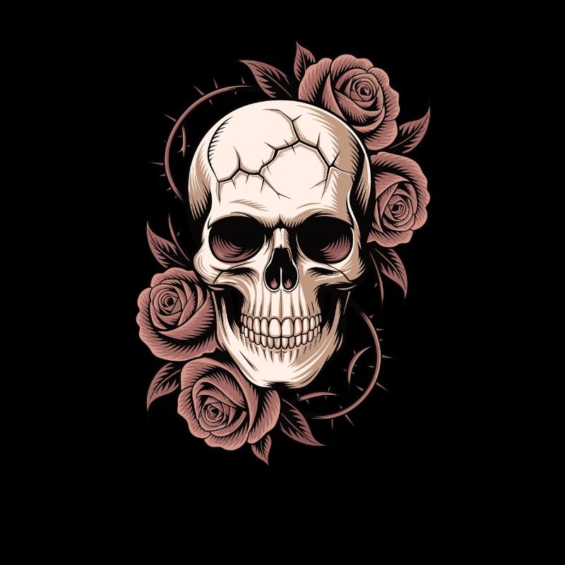 Crâne et roses