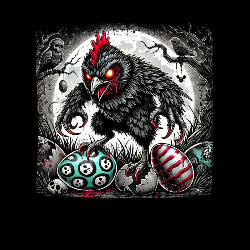 Ostern Horror Huhn Zombie Dämon Gruselig
