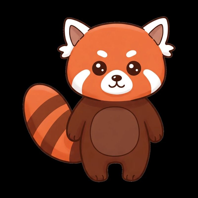 Dessin animé animalier panda roux