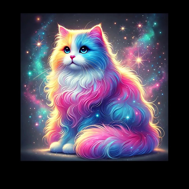 Chat magique de la galaxie dans l’univers