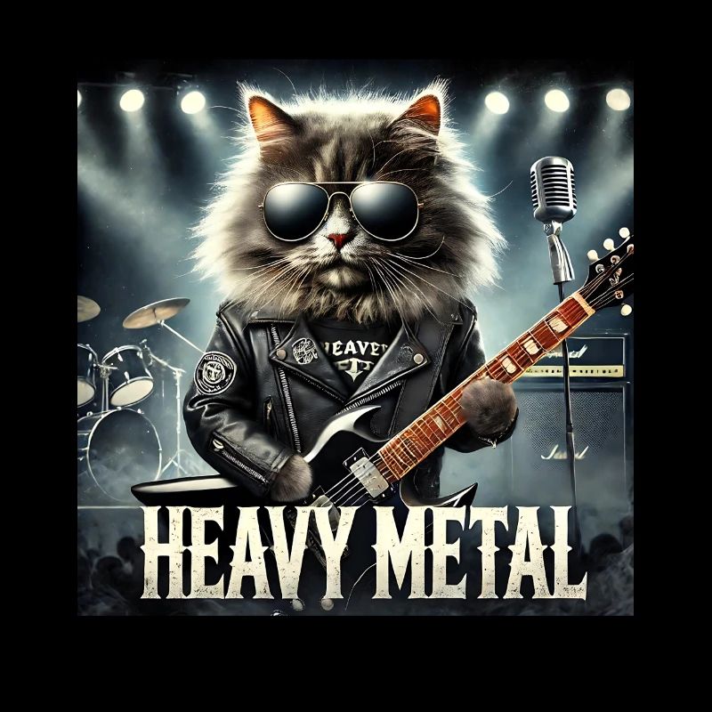Chat Heavy Metal avec Guitare
