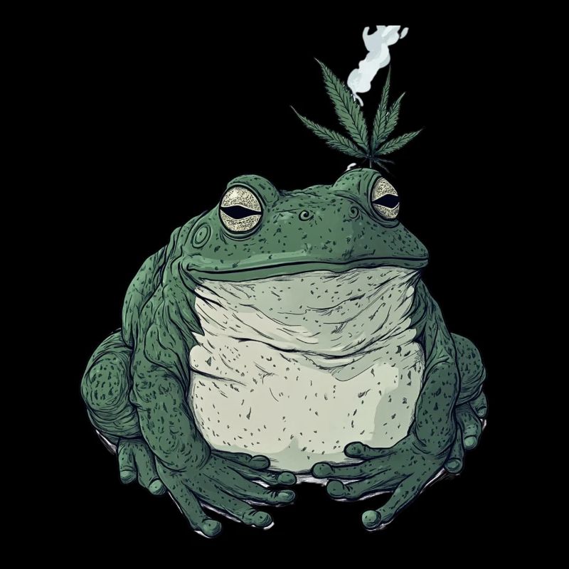 Fat Frog with Cannabis Leaf - Weed Frog