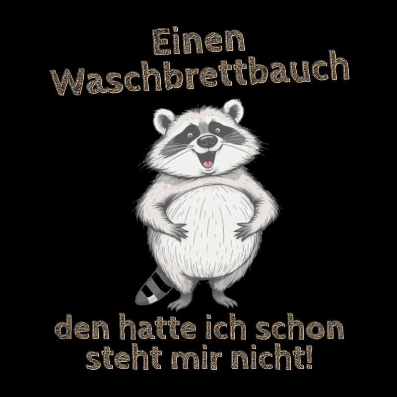 Dicker Waschbär lustiger Spruch Waschbrettbauch