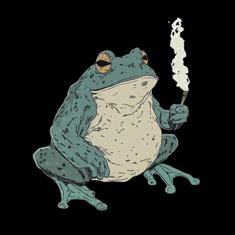 Dicker Frosch mit Zigarette - Weed Frosch Design