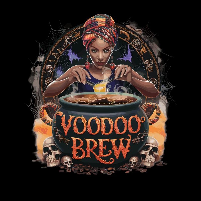 Mystical Voodoo Brew Cauldron Illustration