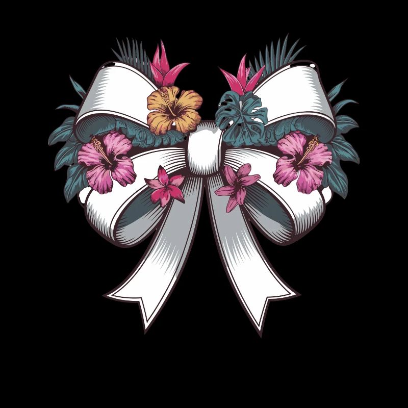 Elegant floral bow with tropical flair
