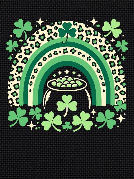 Saint-Patrick arc-en-ciel trèfle chance