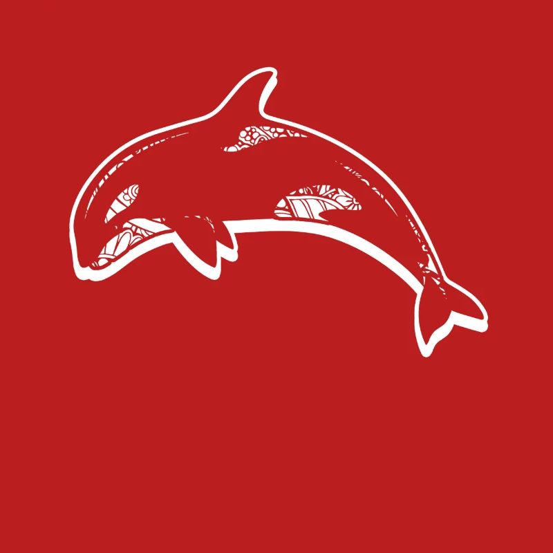 Killer Whale Floral Pattern