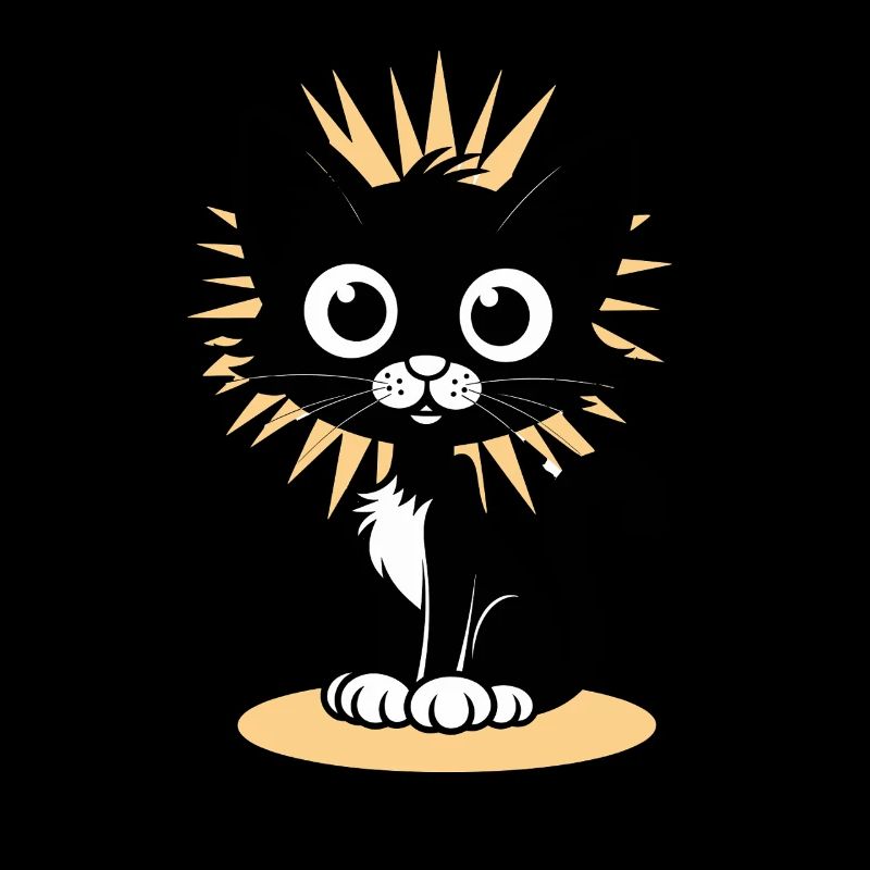 Charming black cat with radiant