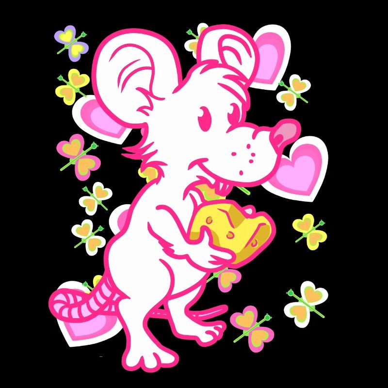 Sommer Maus Mäuse Kinder Kind Retro Käse