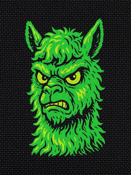 Wütendes Neon-Lama mit Killerblick