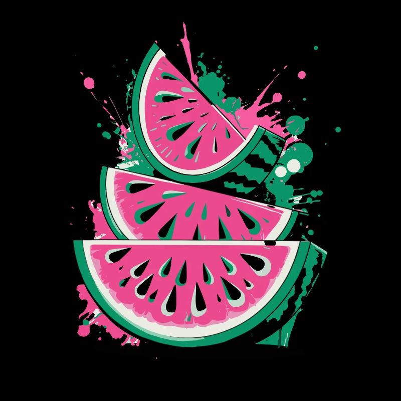 Motif d’été de pastèque fraîche avec éclaboussures