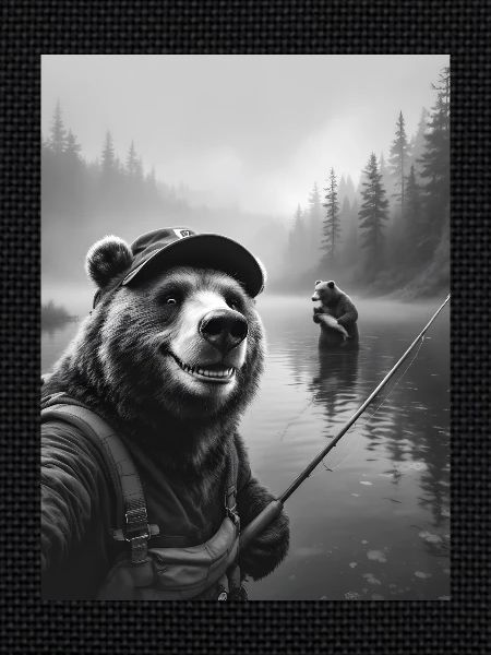 Selfie d’ours de pêche