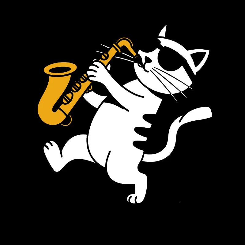 Katze Blaskapelle Saxophon Sonnebrille