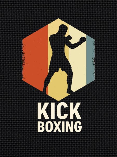Retro Kickboxer Silhouette
