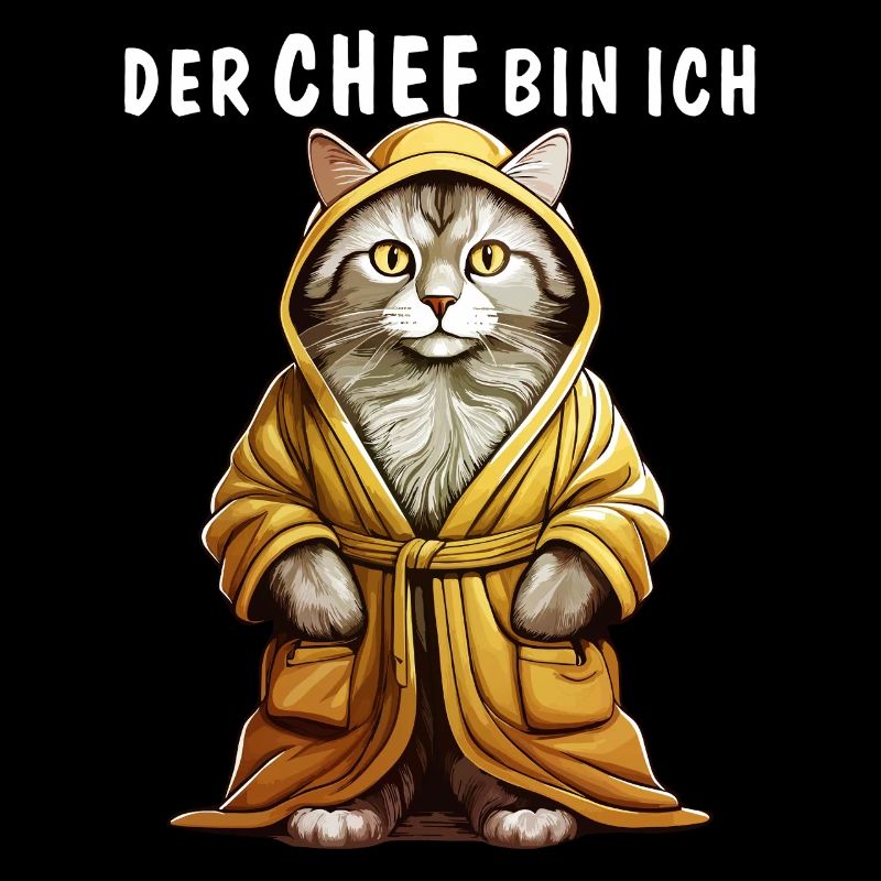KATZE BADEMANTEL DER CHEF BIN ICH