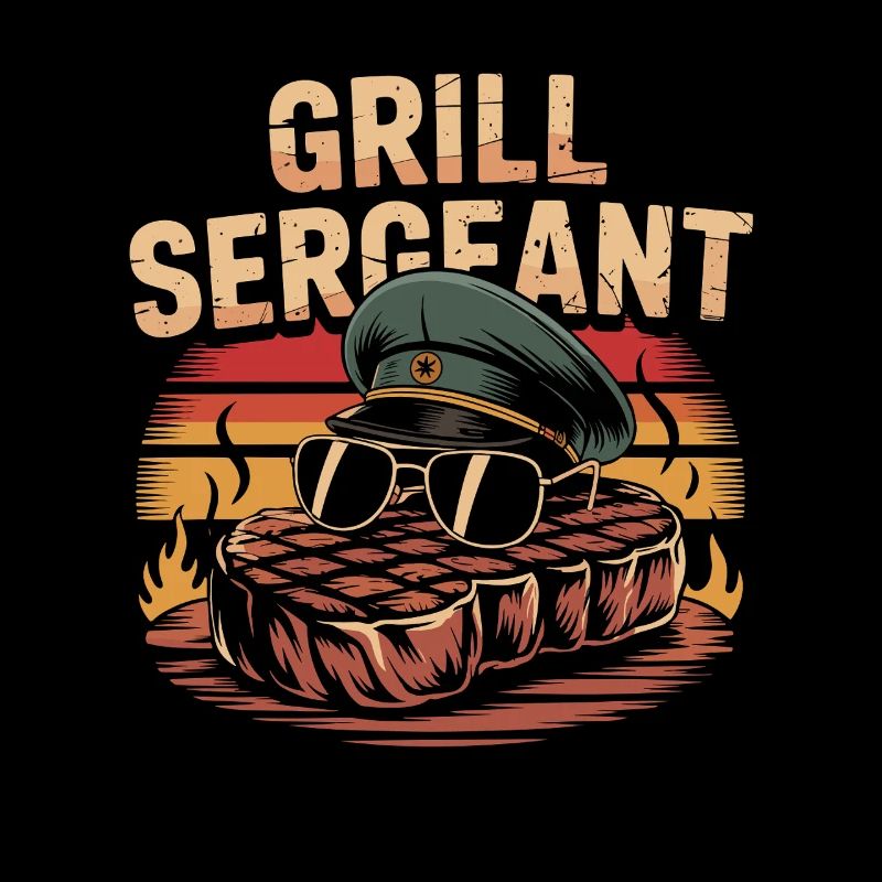 Grill Sergeant Humor BBQ Summer Party