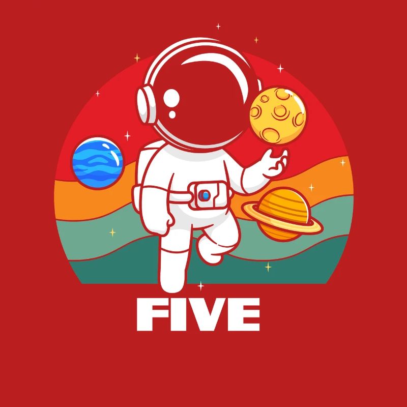Astronaut in Space Adventure Five Planets