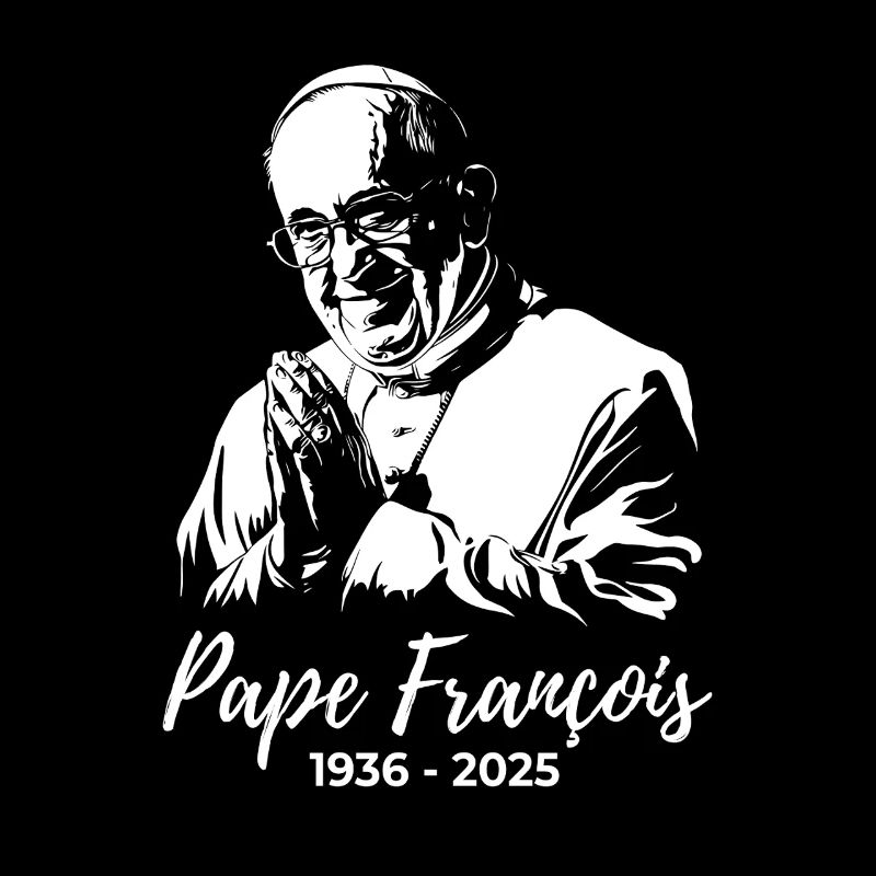 Pope Francis folds his hands and prays