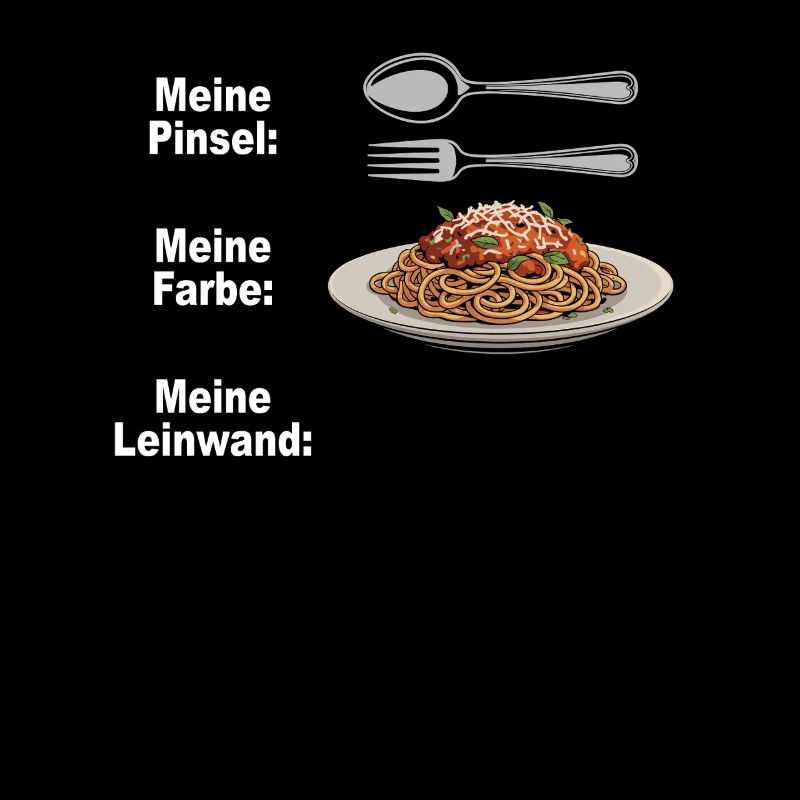 Spaghetti Bolognese Pinsel Farbe Leinwand Pasta