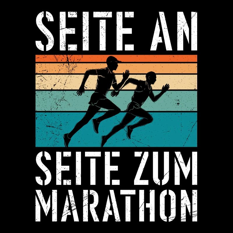 Läufer SEITE AN SEITE ZUM MARATHON Lustiges