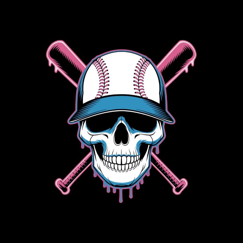Baseball Skull Baseball Bat