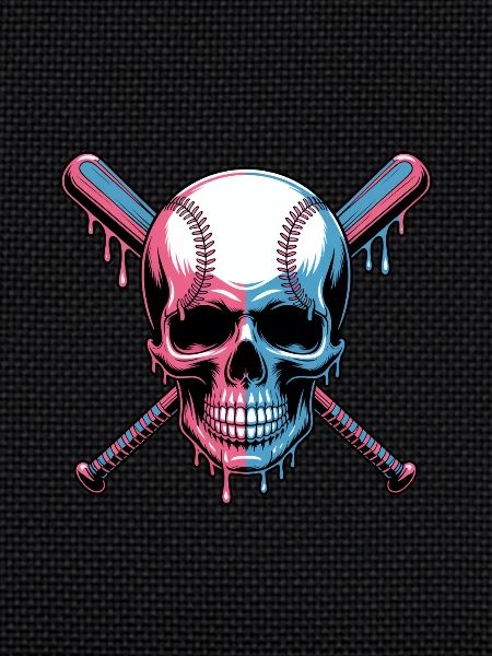 Baseball Skull Baseball Bat