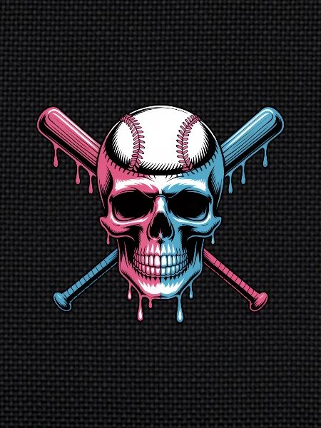 Baseball Skull Baseball Bat