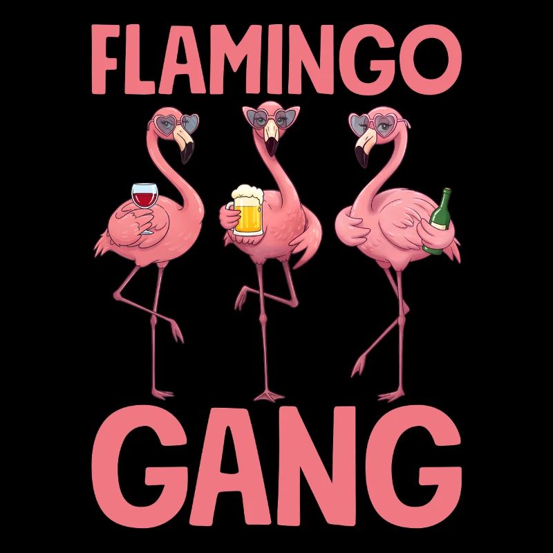 Flamingo Gang Group Motif Bachelor Party Mallorca Party