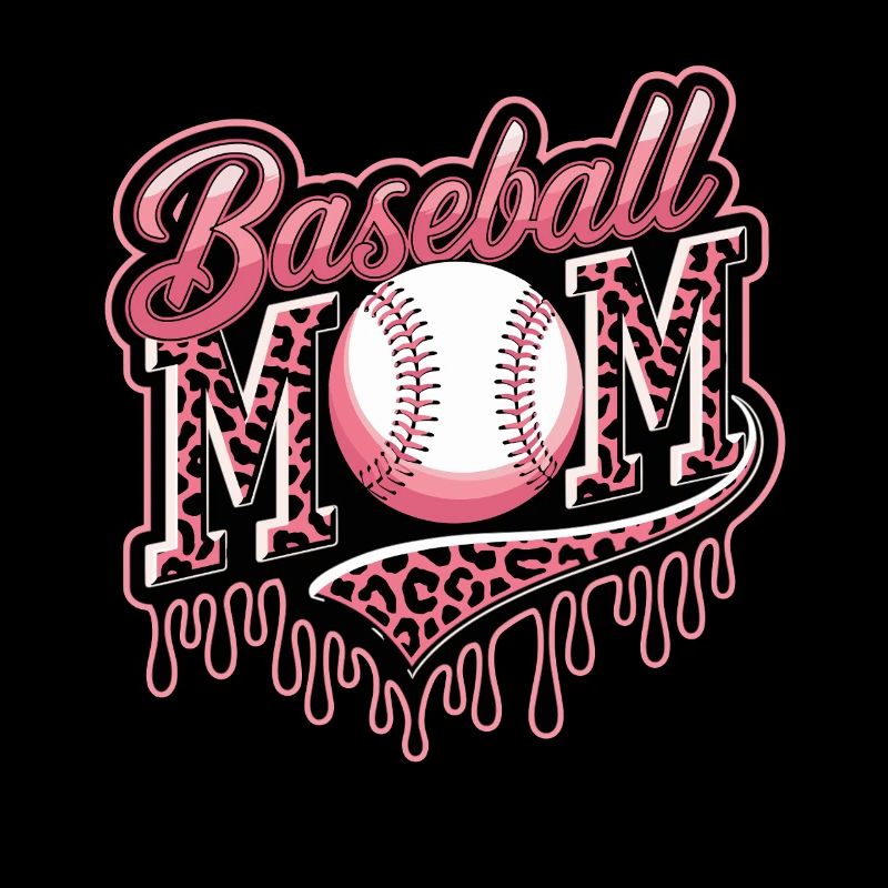 Baseball Mom Leopard Muster Rosa