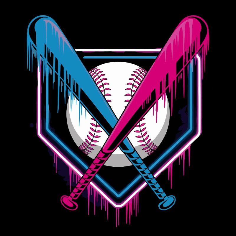 Baseball Leidenschaft Neon Stil
