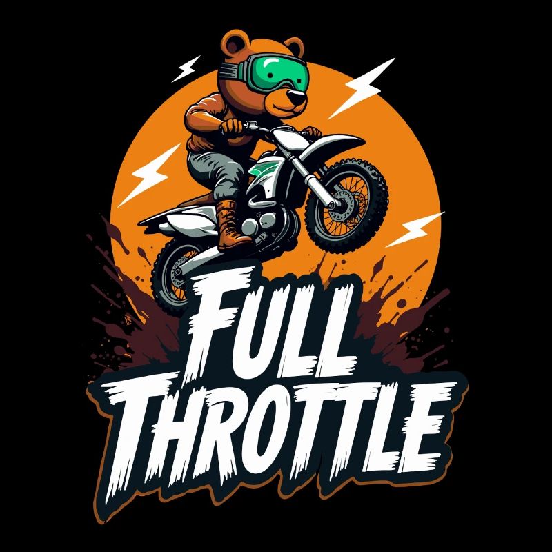 Full Throttle Bear Motocross Motorcycle