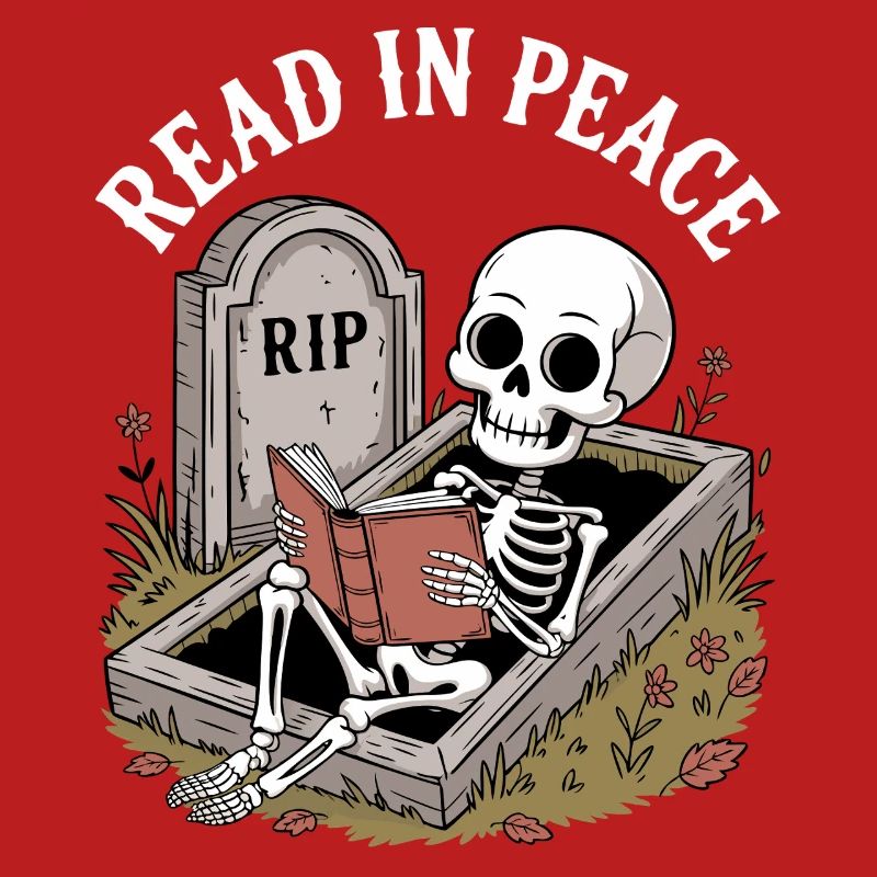 Read In Peace Skeleton Bücher Reading Funny Reader