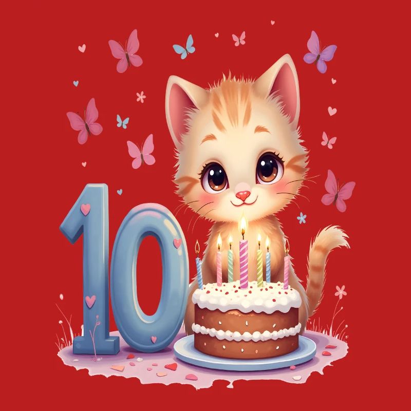 Süßes Kätzchen 10. Geburtstag Mädchen