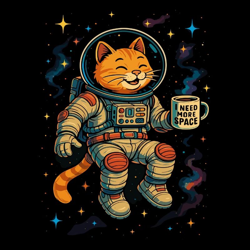 Astronautenkatze "I Need More Space"