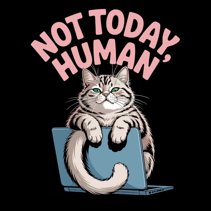 Katzen Spruch Not Today Human Büro Cat Homeoffice