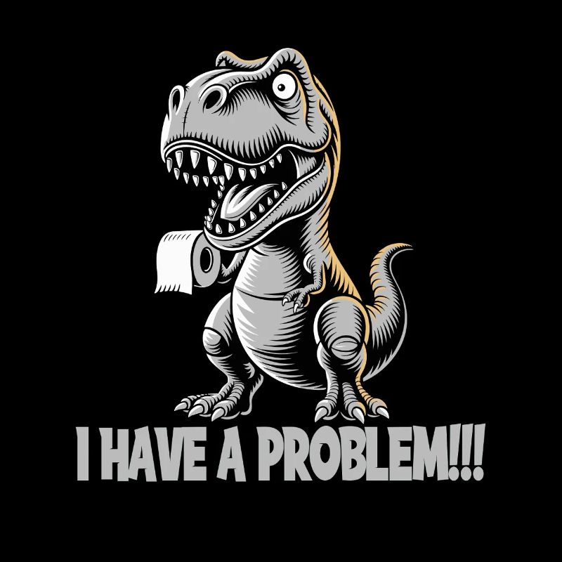 T-Rex with toilet paper problem funny design
