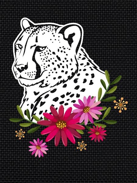 Cheetah With Flowers