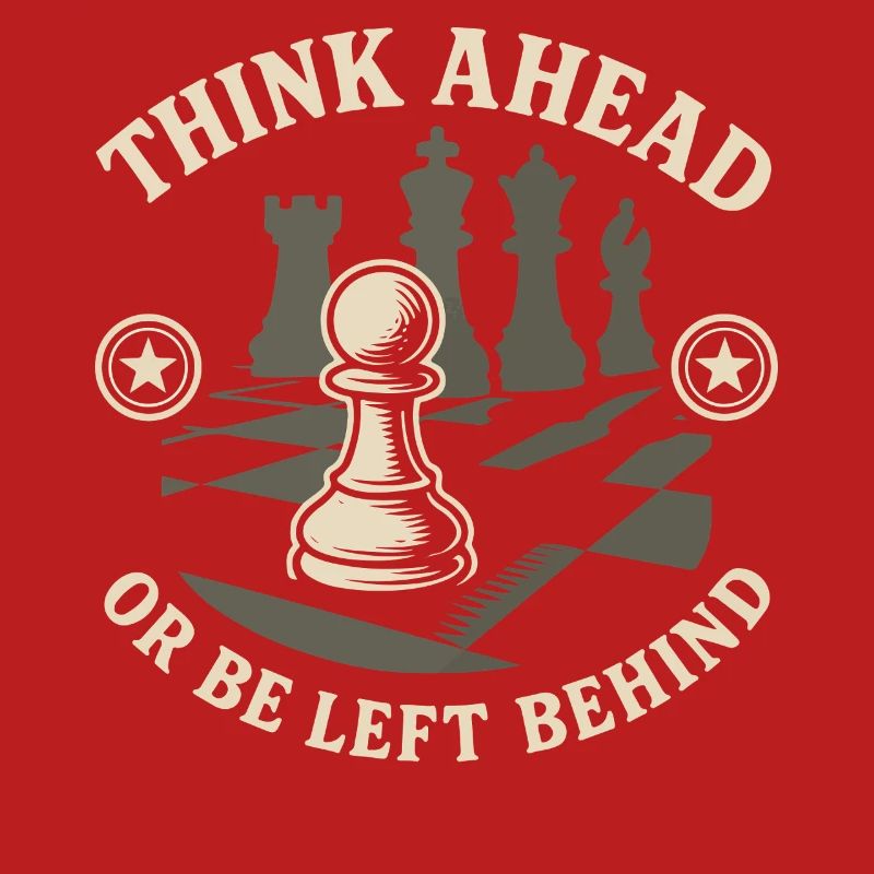 Chess Player Think Ahead Or Be Left Behind Board