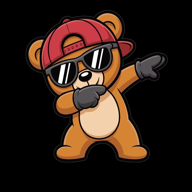 Dabbing Bear with Cap – Cool Kids Motif