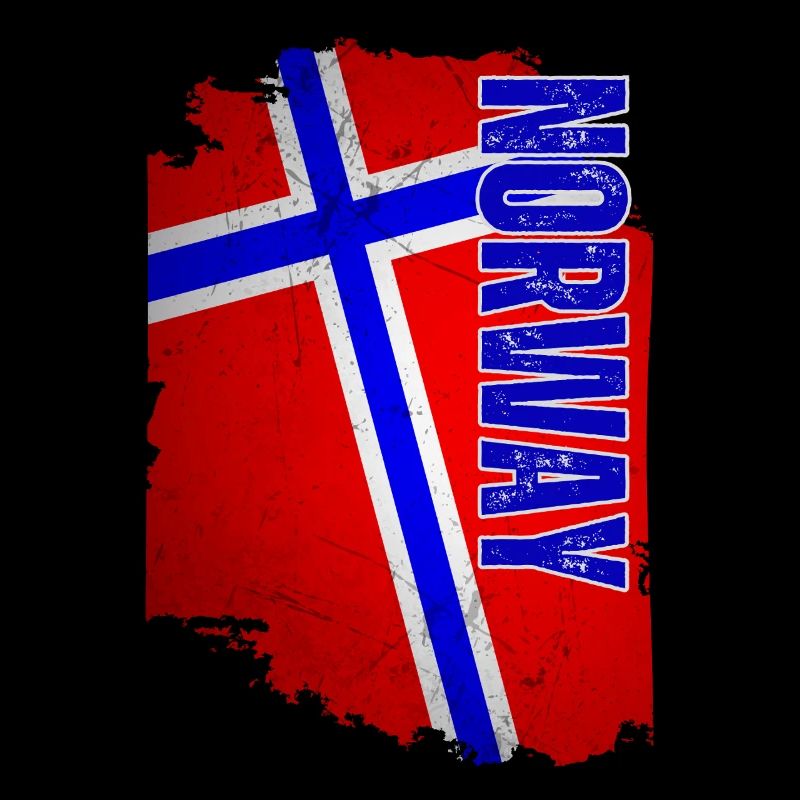 Drapeau norvégien, grunge vintage