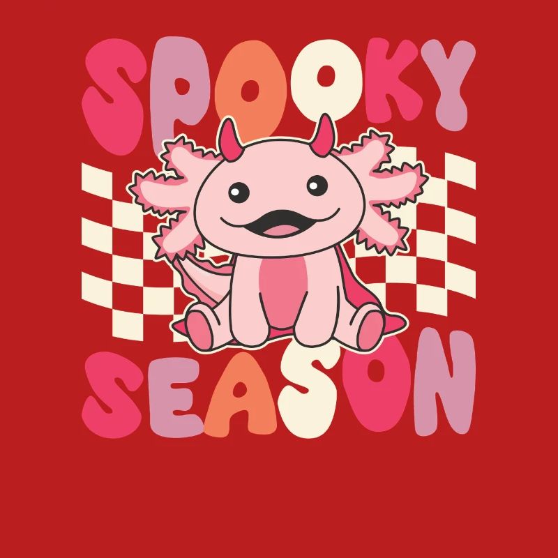 Axolotl Halloween Groovy Devil Saison effrayante