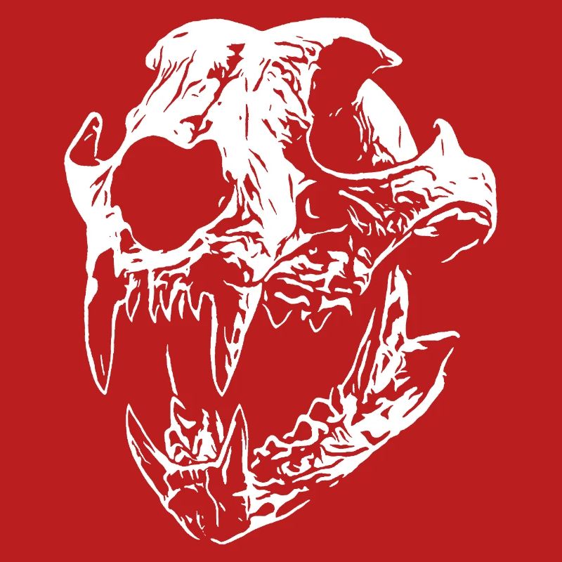 Smilodon skull with sharp teeth