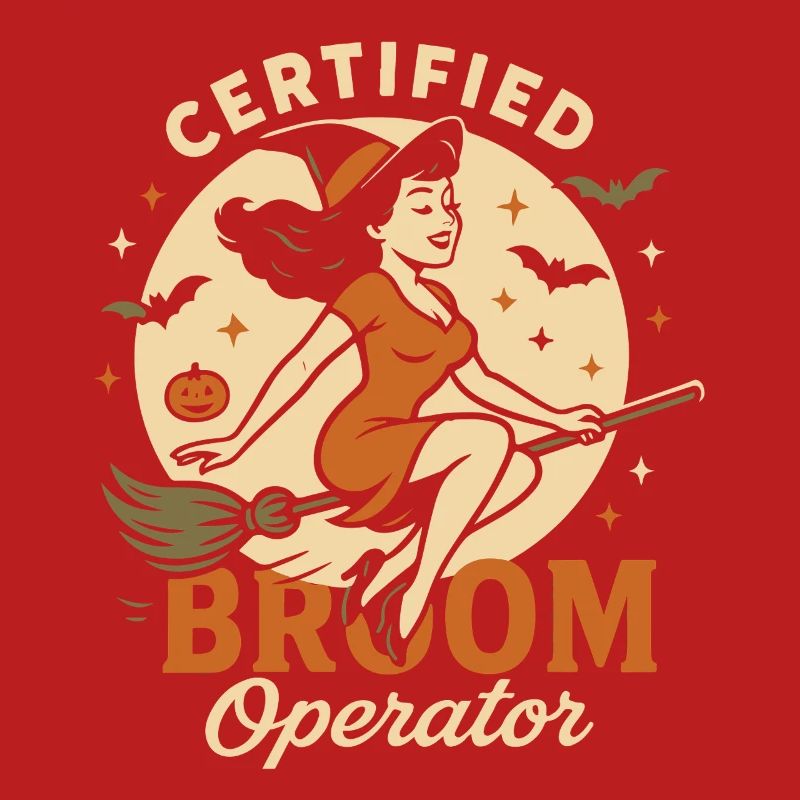 Certified Broom Operator witch Halloween Costume