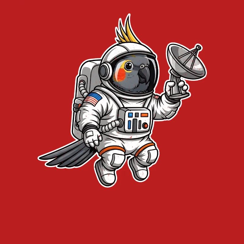oiseau de l’espace astronaute calopsitte