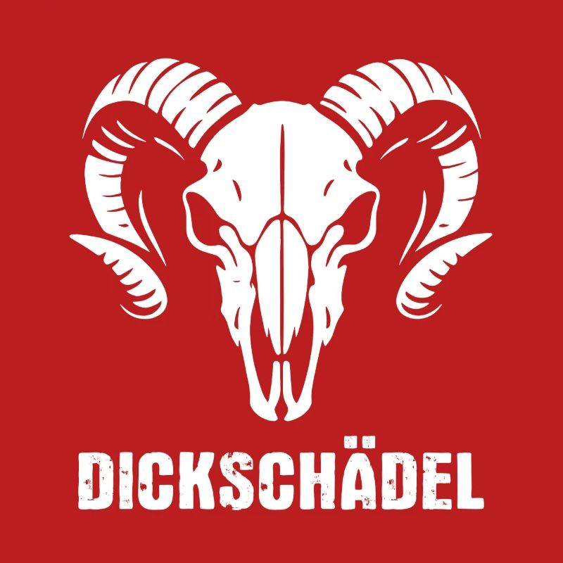 Widderkopf Schädel mit Hörnern - Dickschädel