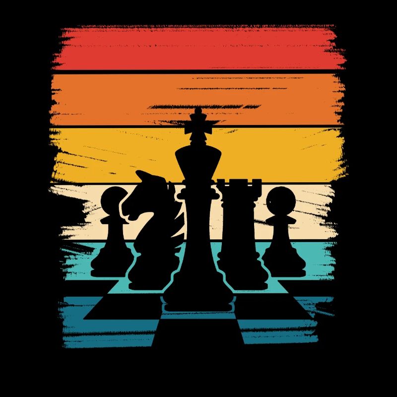 Rainbow Chess Pieces Silhouette
